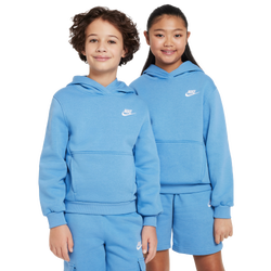 Grade School Hoodies - Nike Club - Blue Beyond-White