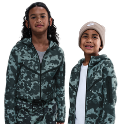 Grade School Hoodies - Nike Tech Fleece Aop - Cannon-Cannon-Black