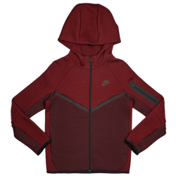 Primaria y colegio Hoodies - Nike Tech Colorblock - Burgundy Crush-Dark Team Red