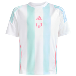 Primaria y colegio T-Shirts - adidas Messi - White-Semi Flash Aqua