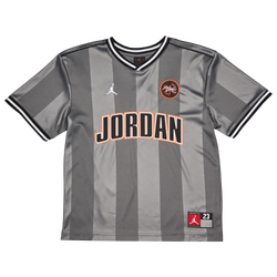 Grade School T-Shirts - Jordan Sport Jersey - Smoke Grey-Red