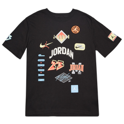 Grade School T-Shirts - Jordan Dynasty Patch - Black-Multi