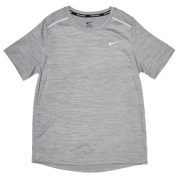 Grade School T-Shirts - Nike Df Miler - Smoke Grey-Reflective Silver