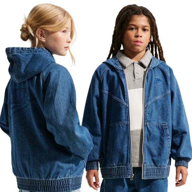 Nike NSW Bambini - Giacche Blu - Twill di Cotone