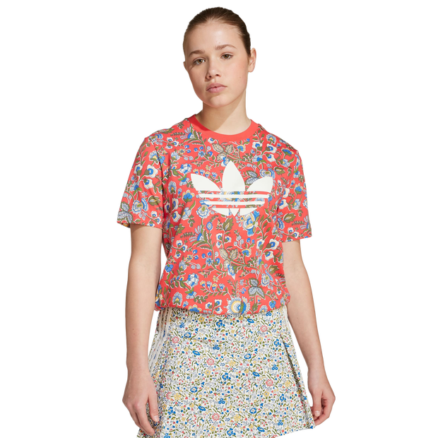 Image of Adidas Originals X Liberty London unisex Magliette - Rosso - Jersey di cotone - Foot Locker035