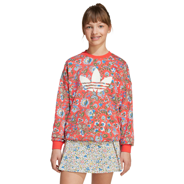 Image of Adidas Originals X Liberty London unisex Felpe - Rosso - Jersey di cotone - Foot Locker035