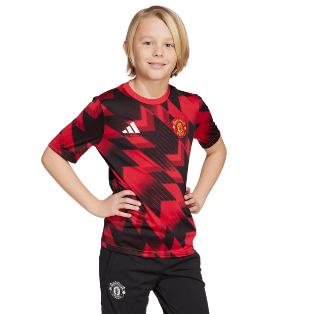 Image of Adidas Manchester United 25/26 Pre-match unisex Maglie/Repliche - Rosso - Poly Mesh - Foot Locker035