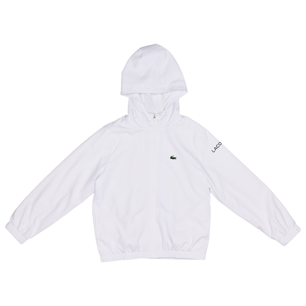 Lacoste Diamond Taffeta Kid's Track Tops - White - Size 12 - 14 Years - Poly Woven