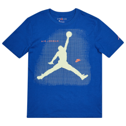 Grade School T-Shirts - Jordan Jumpman Grid Blur - Game Royal-Yellow