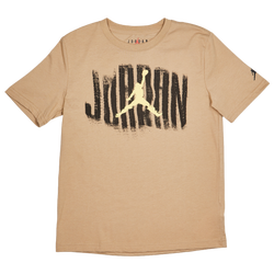 Grade School T-Shirts - Jordan Distressed Gfx - Khaki-Black