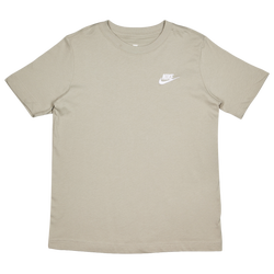 Grade School T-Shirts - Nike Emb Futura Lbr - Spruce Fog-White