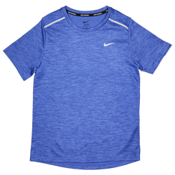 Grade School T-Shirts - Nike Df Miler - Lapis-Royal Pulse Htr-Reflective Silver