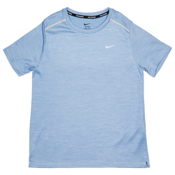 Grade School T-Shirts - Nike Df Miler - Work Blue-Hydrogen Blue Htr-Reflective Silver