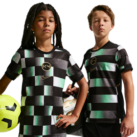 Kylian Mbappe Academy Df Football T-shirt - Grade School - Black / Light Menta / Metallic Gold