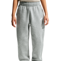 Grade School Pants - Nike Club Oversized - Dk Grey Heather-Base Grey-White