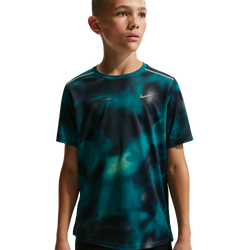 Primaire-College T-Shirts - Nike Df Miler Novel Aop - Blue Eclipse-Reflective Silver