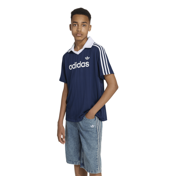 Adidas Lse Pinstr Niños Camisetas - Azul - Talla 159 - 164 CM - Poly Jersey