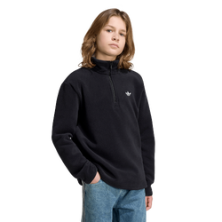 Grade School Track Tops - adidas Wntr Twl Trry - Black-Black