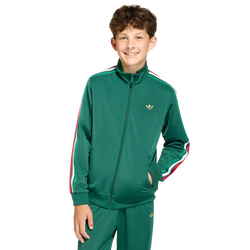 Grade School Track Tops - adidas Firebird Loose Track Top - Team Dark Green-Dark Football Gold
