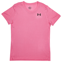 Grade School T-Shirts - Under Armour Tech Vent Jcqrd - Pink Frenzy-Ultimate Black