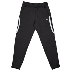 Grade School Pants - Under Armour Unstoppable Flc - Ultimate Black-Silver Reflective