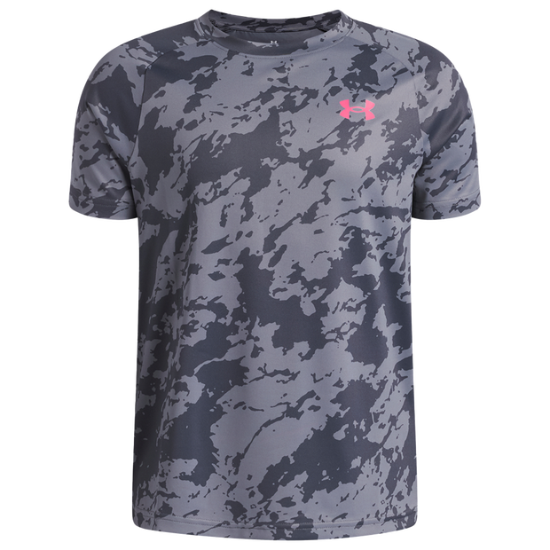 Under Armour Boys Tech™ 2.0 Short Sleeve T-Shirt Juniors - Grey Camo/Pink - 11 - 12 Years (L) - Image 3