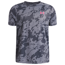 Grade School T-Shirts - Under Armour Tech 2.0 - Castlerock-Steel-Super Pink