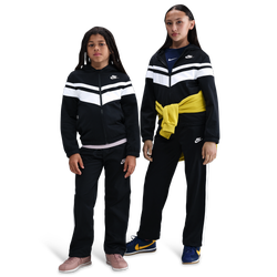Grade School Tracksuits - Nike Dri-fit Hooded Tracksuit - Black-White