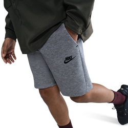 Grade School Shorts - Nike Tech Fleece Shorts - Dark Grey Heather-Black