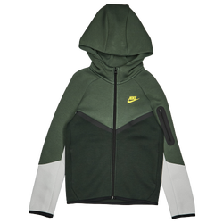 Grade School Hoodies - Nike Tech Colorblock - Camo Green-Black Spruce-Chrome Yellow