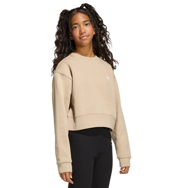 Adidas Boxy Crew Sweatshirt Enfant - Sweats, Beige - Taille 123 - 129 CM - Jersey de coton