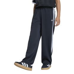 Grade School Pants - adidas Firebird Loose Track Tracksuit Bottoms - Black-White