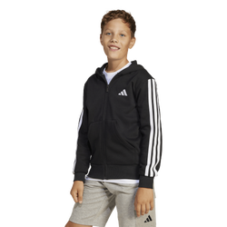 Grade School Hoodies - adidas Essentials Full-zip Hoodie - Black-White