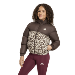 Scuola elementare e media Jackets - adidas Synthetic Down Allover Print Jacket - Dark Brown-Crystal Linen