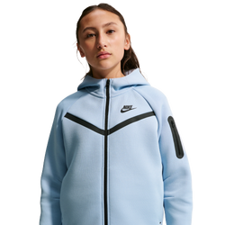 Grade School Hoodies - Nike Sportswear Tech Fleece Full-zip Hoodie - Light Armoury Blue-Black