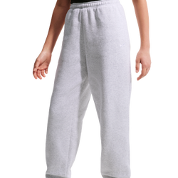 Grade School Pants - Nike Sportswear Studio Fleece Loose Tracksuit - Birch Heather-White