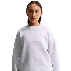 Grundschule Sweatshirts - Nike Sportswear Studio Oversized Crew-neck - Birch Heather-White