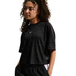 basisschool T-Shirts - Nike Sportswear Mesh Cover-up Dance Top - Black-Black