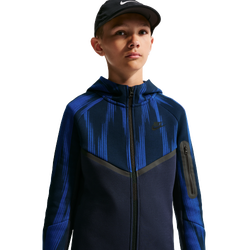 Grade School Hoodies - Nike Tech Fleece Full Zip Hoodie - Obsidian-Black