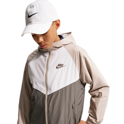 Grade School Jackets - Nike Sportswear Windrunner Hooded Repel Jacket - Moon Particle-Cave Stone