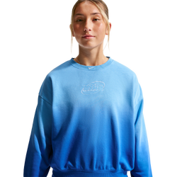 Grade School Sweatshirts - Nike Studio Fleece Oversized Graphic Crew - Football Blue-Game Royal