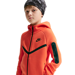 Grade School Hoodies - Nike Sportswear Tech Fleece Full-zip Hoodie - Turf Orange-Black