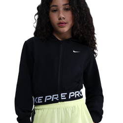 Grade School Hoodies - Nike Pro Fleece Dri-fit Full-zip Hoodie - Black-Black