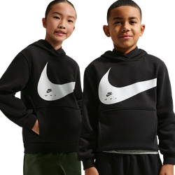 Grade School Hoodies - Nike Sportswear Club Hoodie - Black-White