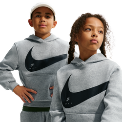 Grade School Hoodies - Nike Sportswear Club Hoodie - Dark Grey Heather-Black