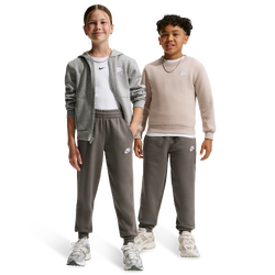Grade School Pants - Nike Sportswear Club Fleece Joggers - Cave Stone-White