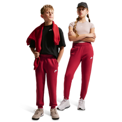 Grade School Pants - Nike Sportswear Club Fleece Joggers - Tough Red-White