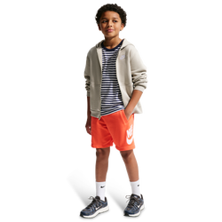 Grade School Shorts - Nike Sportswear Club Fleece French Terry Shorts - Turf Orange-White
