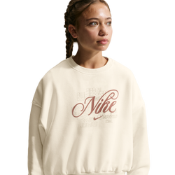 Primaire-College Vestes Zippees - Nike Sportswear Club Fleece Boxy Sweatshirt - Soft Pearl-Soft Pearl