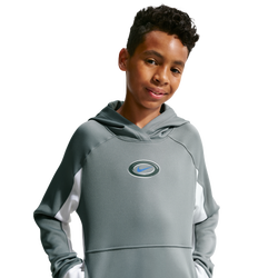 Grade School Hoodies - Nike Multi Dri-fit Fleece Pullover Hoodie - Smoke Grey-White